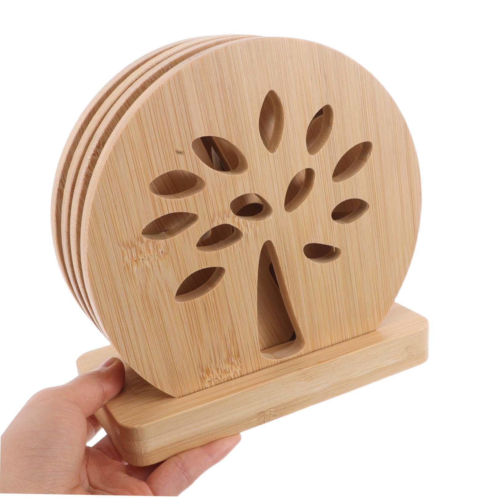 Dessous de Plat Usage Multifonctionnel en Bambou, Antidérapants Lot de 4 pour Table à Manger Cuisine