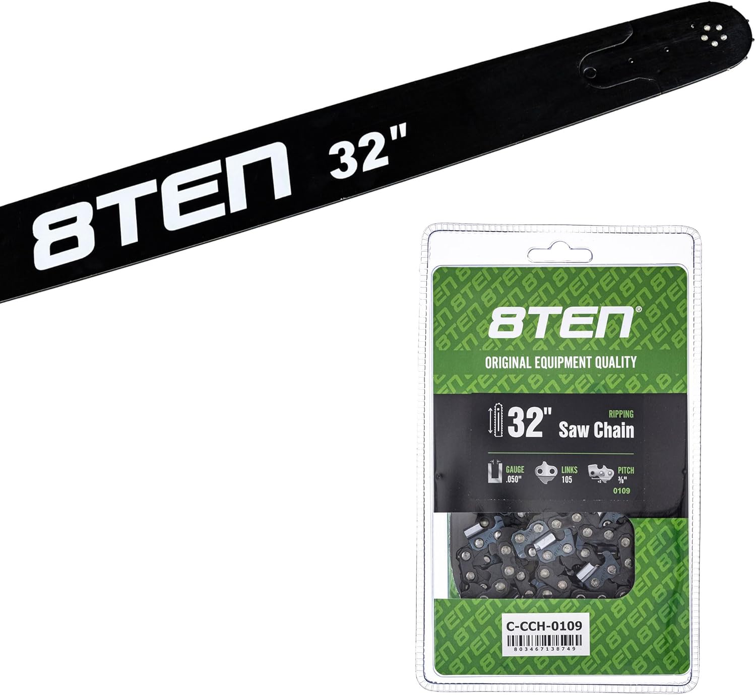 8TEN 32" Chainsaw Guide Bar & Chain .050 3/8 105DL for Stihl 066 044 064 046 MS660 33RS3105E