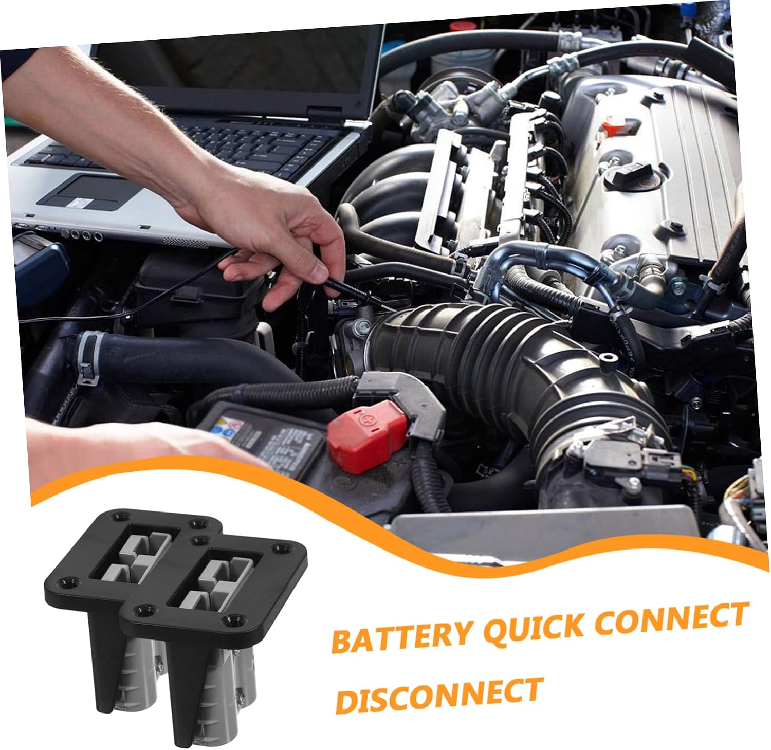 2pcs Automotive Connector Quick Disconnect Wire for Trolling Motor Battery Plated for Power Connection Versatile Use Cars Electric Vehicles