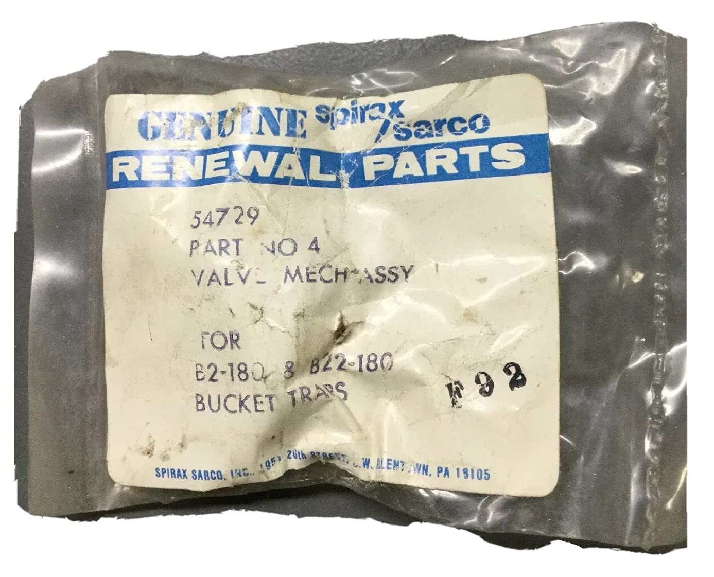 SPIRAX SARCO, 54729, MECH Assy for B22-180 and B2-180 Traps.