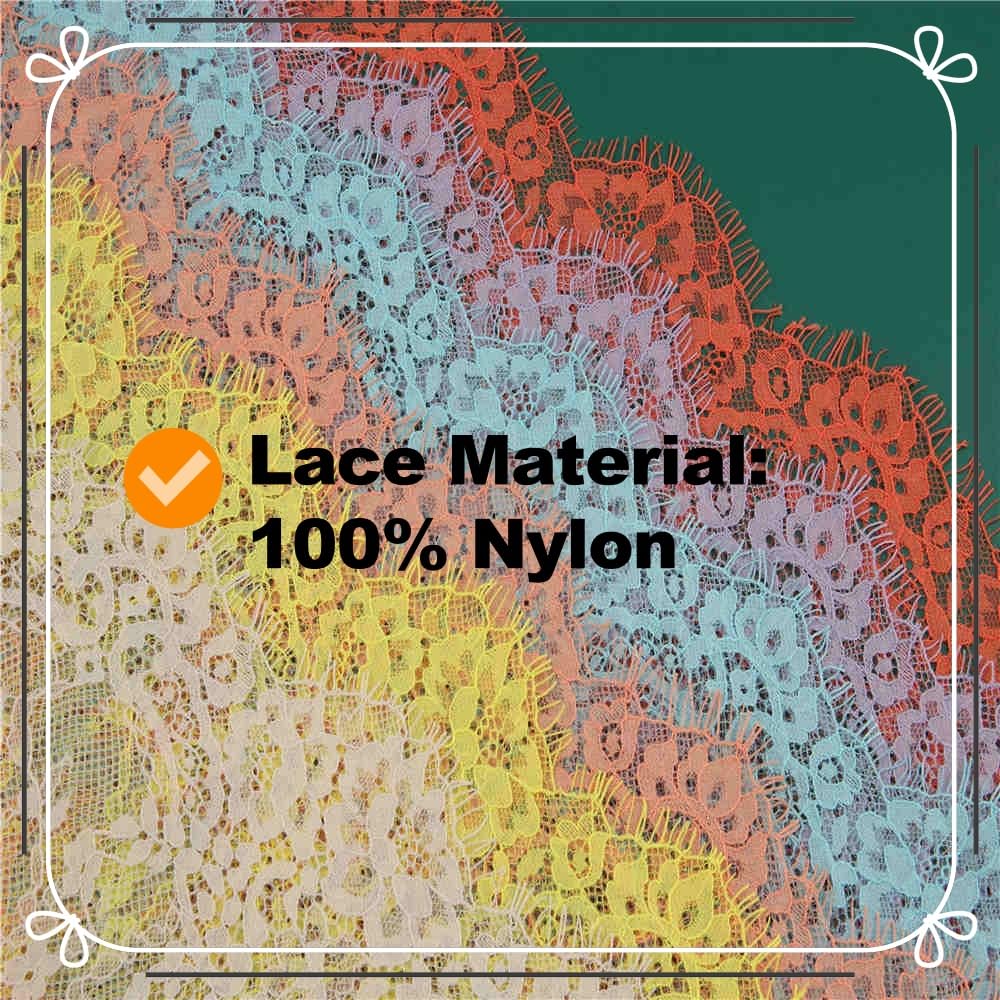 9 Inch Wide by 3 Yard Lace Ribbon Trim Floral Pattern Embroidered French Eyelash Colored Lace Fabric Material for Clothes Bridal Wedding Dress Sewing Home Decoration,Black