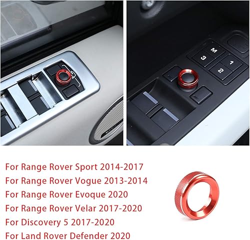 Miniatura 10 de Perillas de ajuste de espejo retrovisor de automóvil de aleación de aluminio para Land Rover Defender, Discovery 5, Range Rover Sport &amp; Evoque &amp;