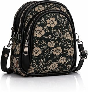 RYSON R Women Ethnic Printed Mini Sling Bag | Stylish Crossbody Shoulder Bag for Girls &amp; Ladies | Multi-Color Fabric Handb...