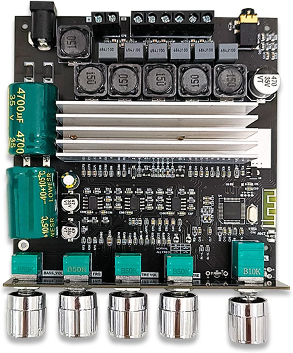 2.1 Channel Audio Power Amplifier Board Wireless Bluetooth Module with Stepless Tuning and Mechanical Potentiometer for Subwoofer and Stereo Output Control