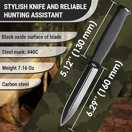 Miniatura 7 de Cuchillo de caza con vaina de supervivencia para hombres  mejor cuchillo táctico de camping caza senderismo  Cuchillo táctico  Cuchillo de