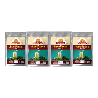 Ghotaram Tangy Green Mango, Kairi Panha, Aam Panna Masala Natural Fresh, Aam Panna Masala, Aam Jhora Masala, Indian Summer Drink, Unripe Green Mango Drink Sherbet Masala-80Gx4Pk