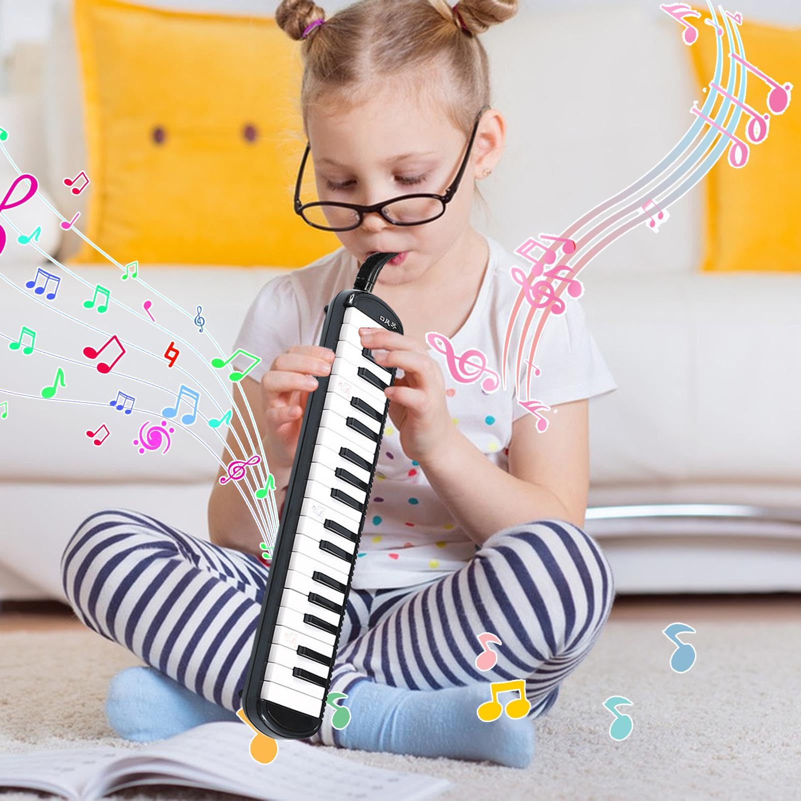 Melodica für Erwachsene, 32 Tasten, mit Mouthpieces, Tragtasche, für Anfänger und Profis