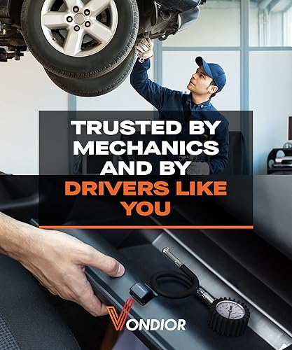 Miniatura 6 de Medidor de presión de neumáticos - (0-100 PSI) Medidor de presión de aire de neumáticos de alta resistencia. Certificado ANSI preciso con esfera