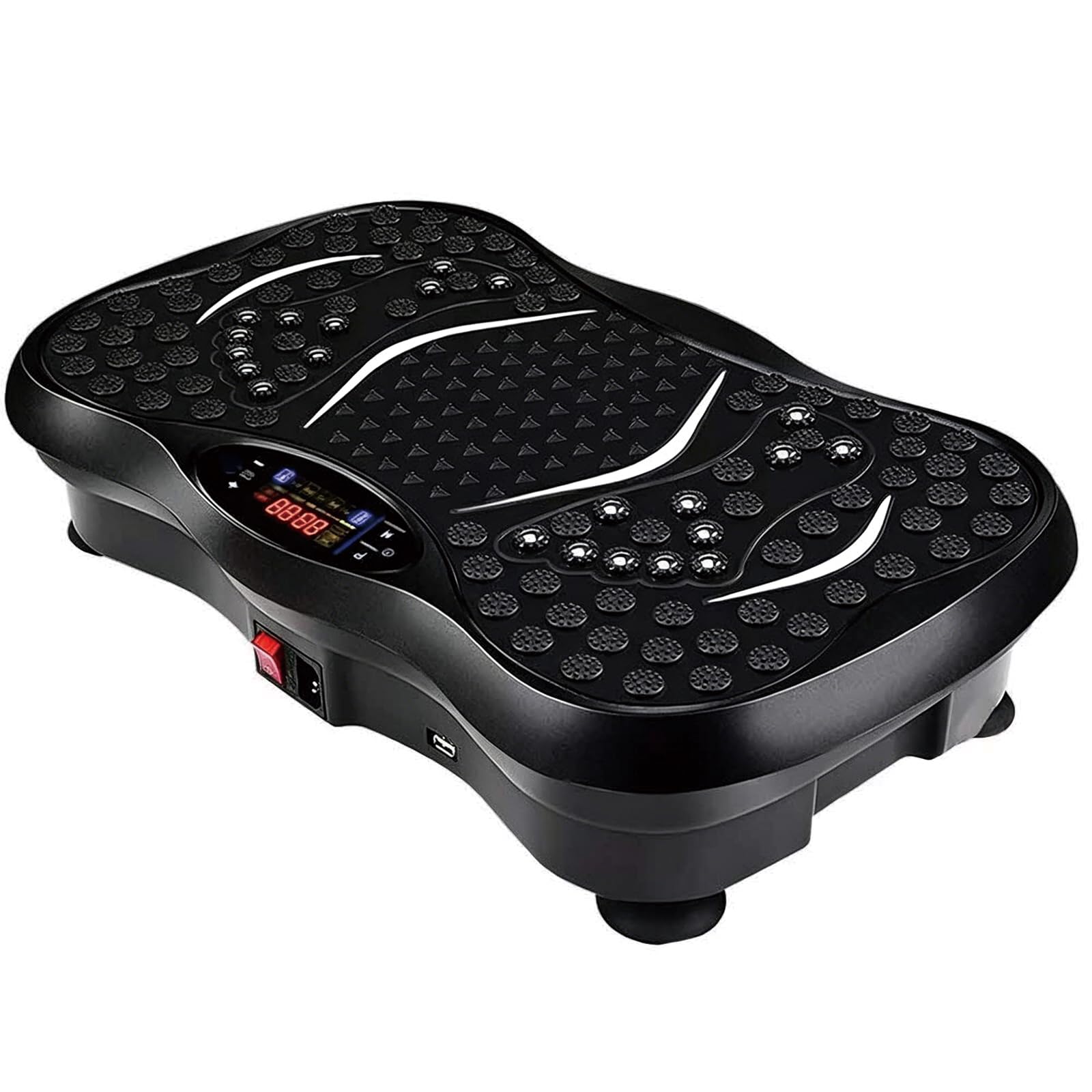 Vibrationsplatte,Fitnessgerät für Zuhause mit 120 Geschwindigkeitsstufen, Vibrationsboard mit Widerstandsbändern und LCD-Display für Ganzkörpertraining und Massage