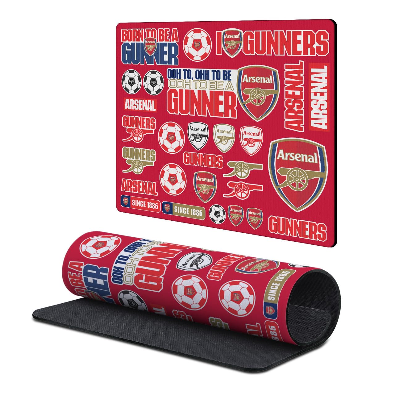Head Case Designs Officially Licensed Arsenal FC Sticker Collage Crest Logo & Patterns Gaming Office Desk PC Keyboard Mouse Mat Pad 9.84 x 11.81 x 0.12 inches (250 x 300 mm) - S — image 1