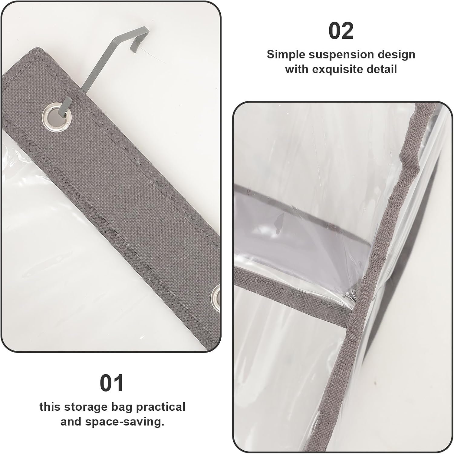 Luxshiny Multi-layer Over Door Shoe Organizer Bag Transparent PVC Hanging Storage Container with Lightweight Oxford Cloth Door Back Pocket for Efficient Home Clutter and Sundries Management