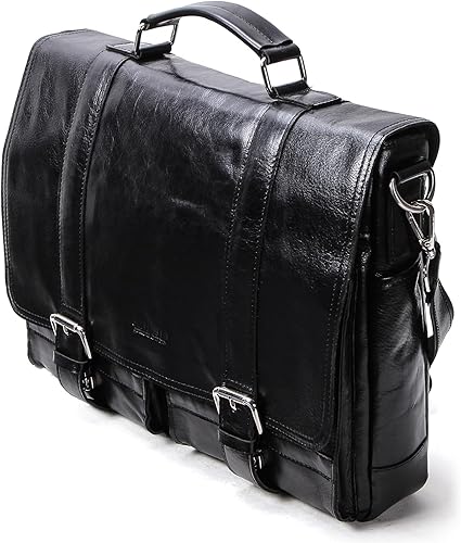 Top Grain Leather - Maletín cruzado para laptop de 14.2 pulgadas, diseño vintage y múltiples bolsillos, se adapta a MacBook ProAir de 1413.313.6