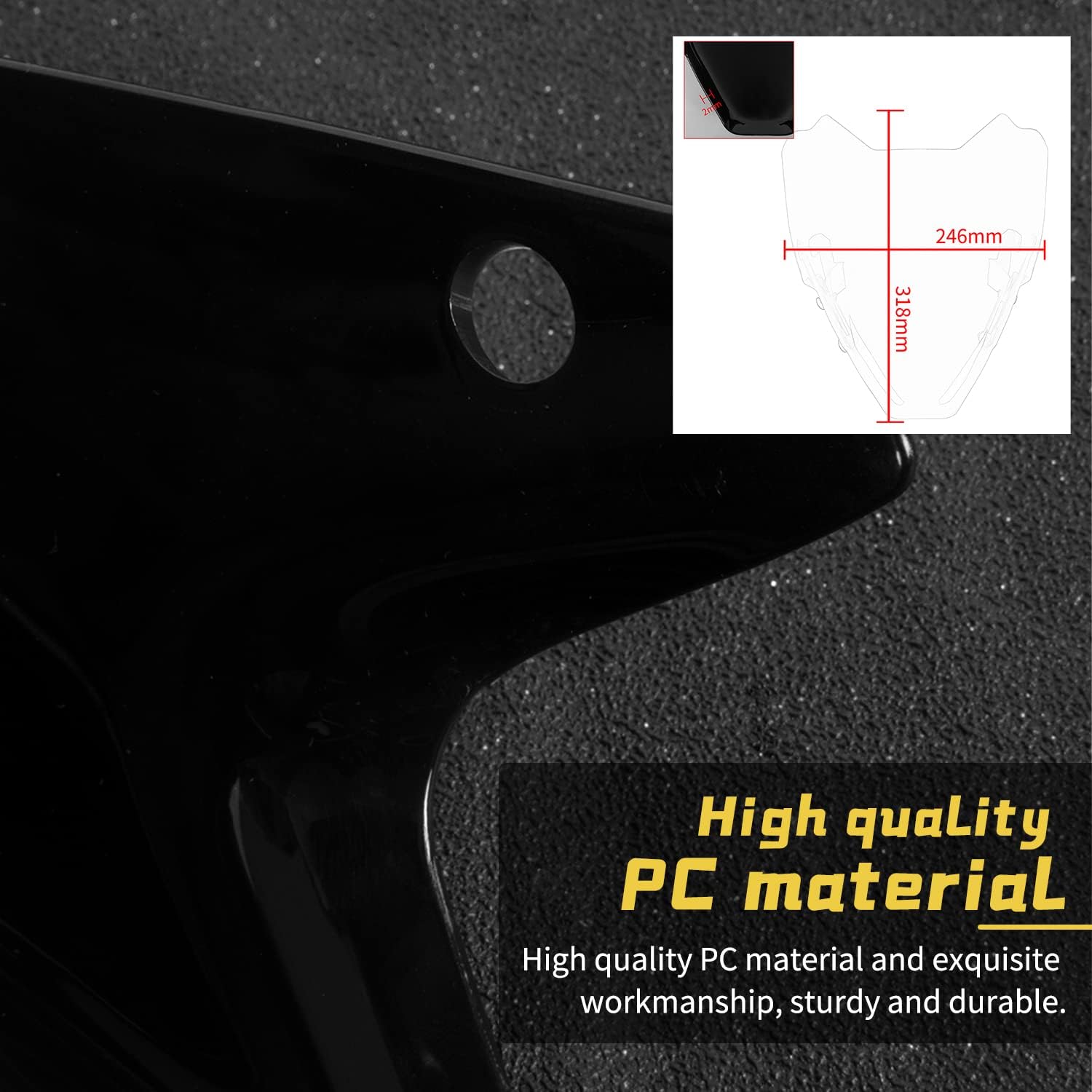 Motorcycle Windshield Windscreen Wind Deflector V 4/S Front Fairing Flyscreen Protector w/Bracket Compatible with Du.Cati Streetfighter V4 S V4S 2020 2021 2022 Wind Screen Pare-brise (Smoke)