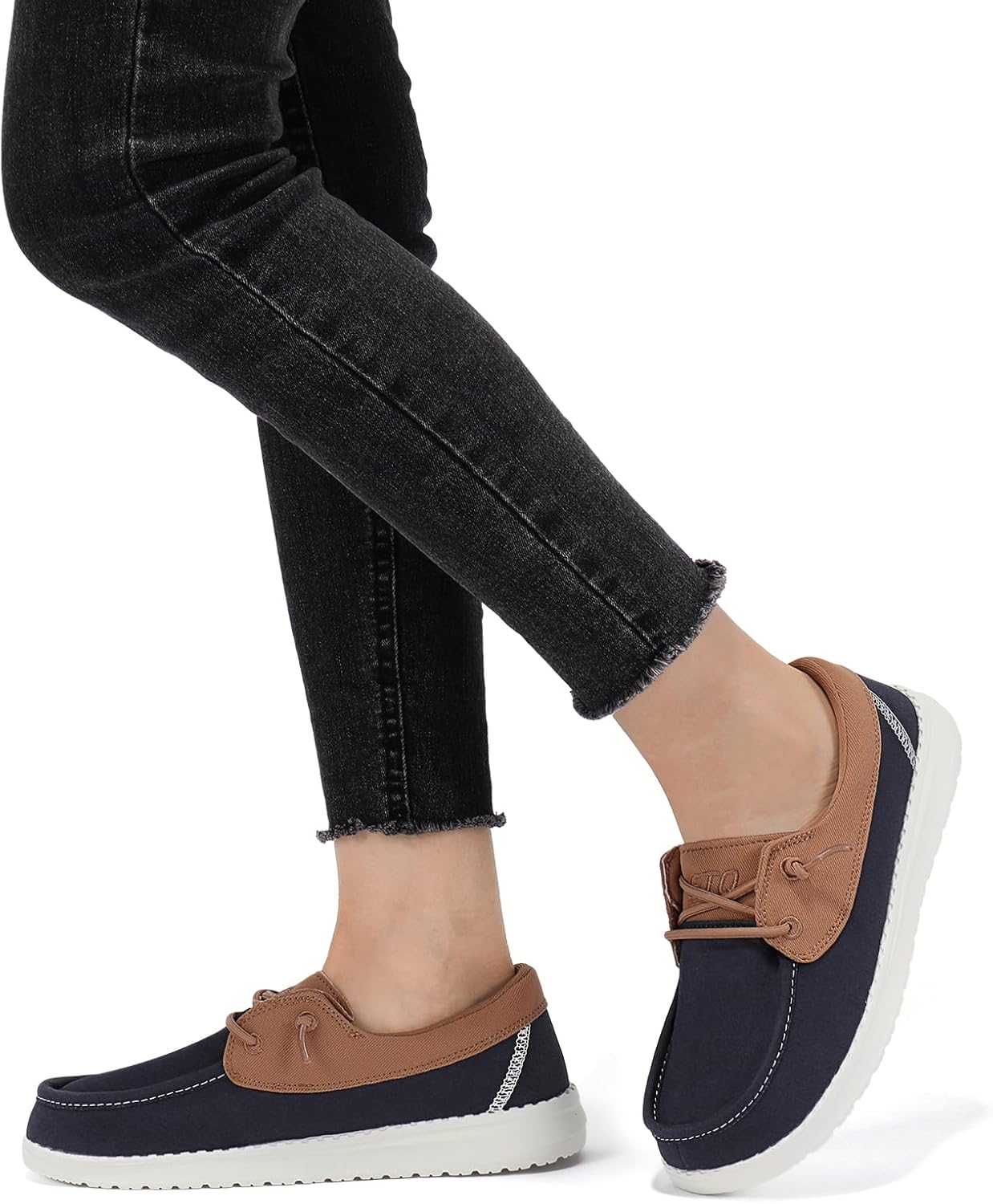 STQ Women Boat Shoes with Orthopedic Insole Slip On Business Casual Shoe for Plantar Fasciitis Lightweight Canvas Loafer - Image 8