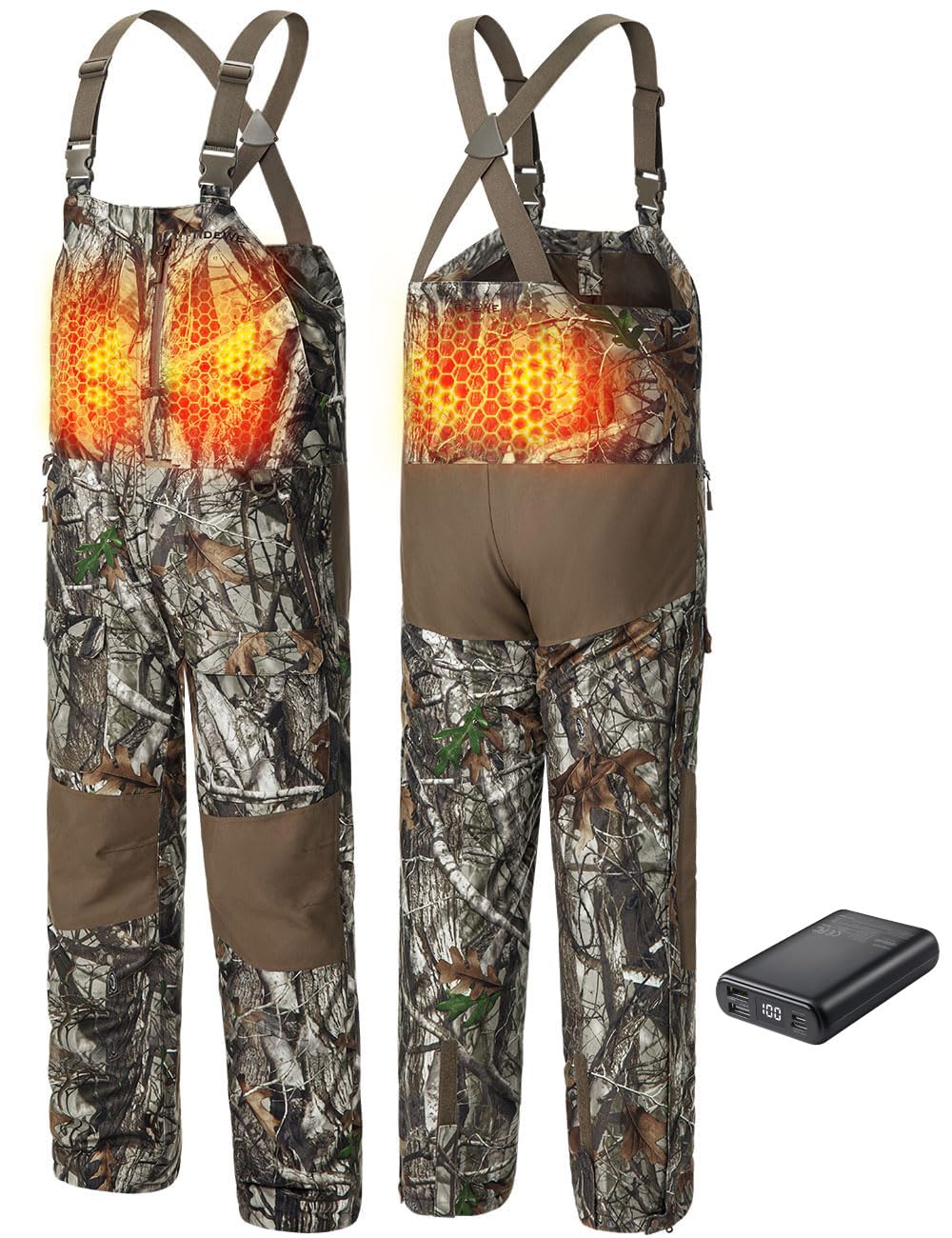 TIDEWE Heated Hunting Bibs for Men with Battery