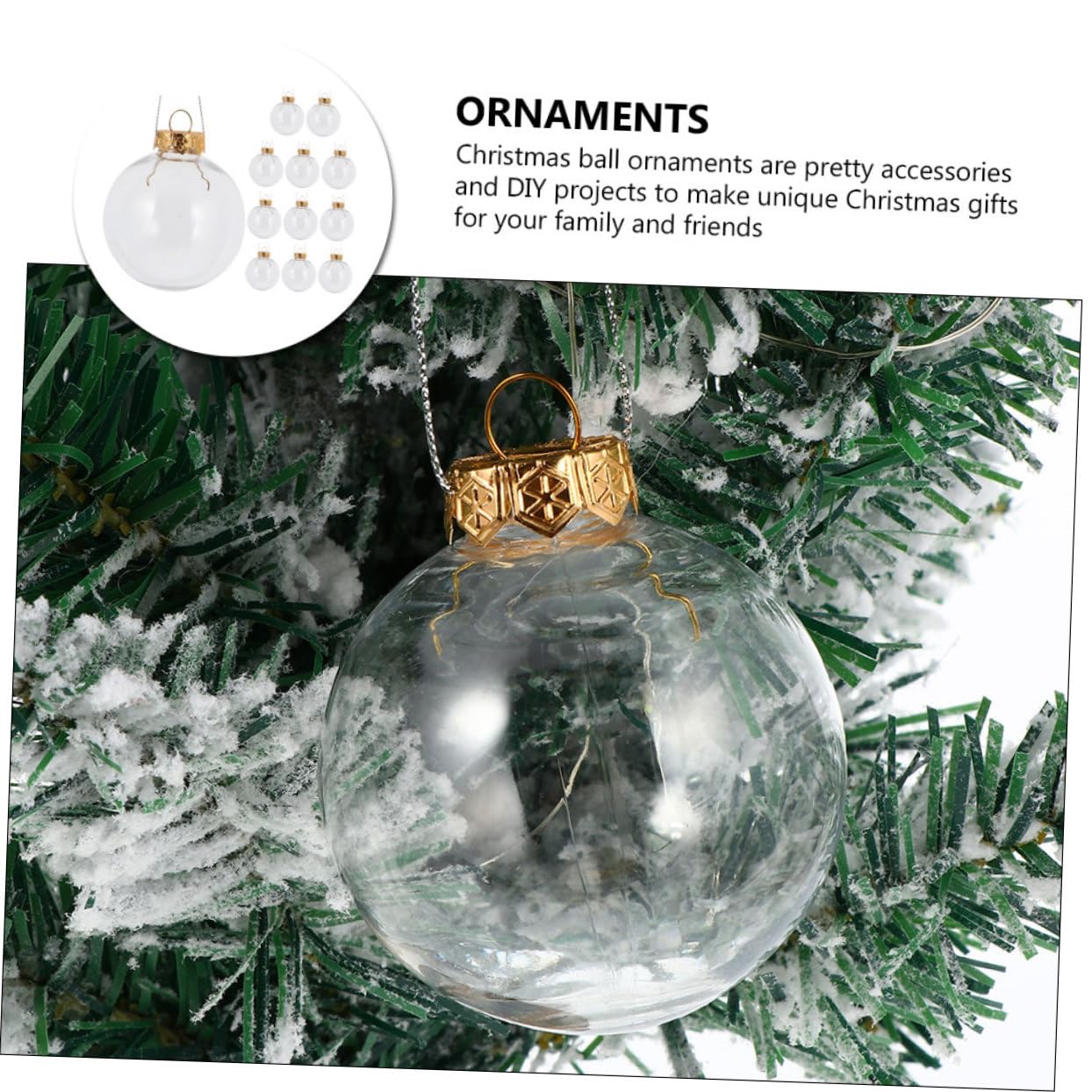 12 Pièces Ornements de Boule de Noël décoration Chanter Création de claires de Noël Artificiel Boule d'arbre Suspendue Pendentif l'animal de Compagnie Doré