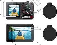 Vista 1 de AMAZEAR Protector de pantalla de lente para DJI Osmo Action 5 Pro (2 juegos-8 unidades), protector de pantalla de vidrio templado Action5 Pro