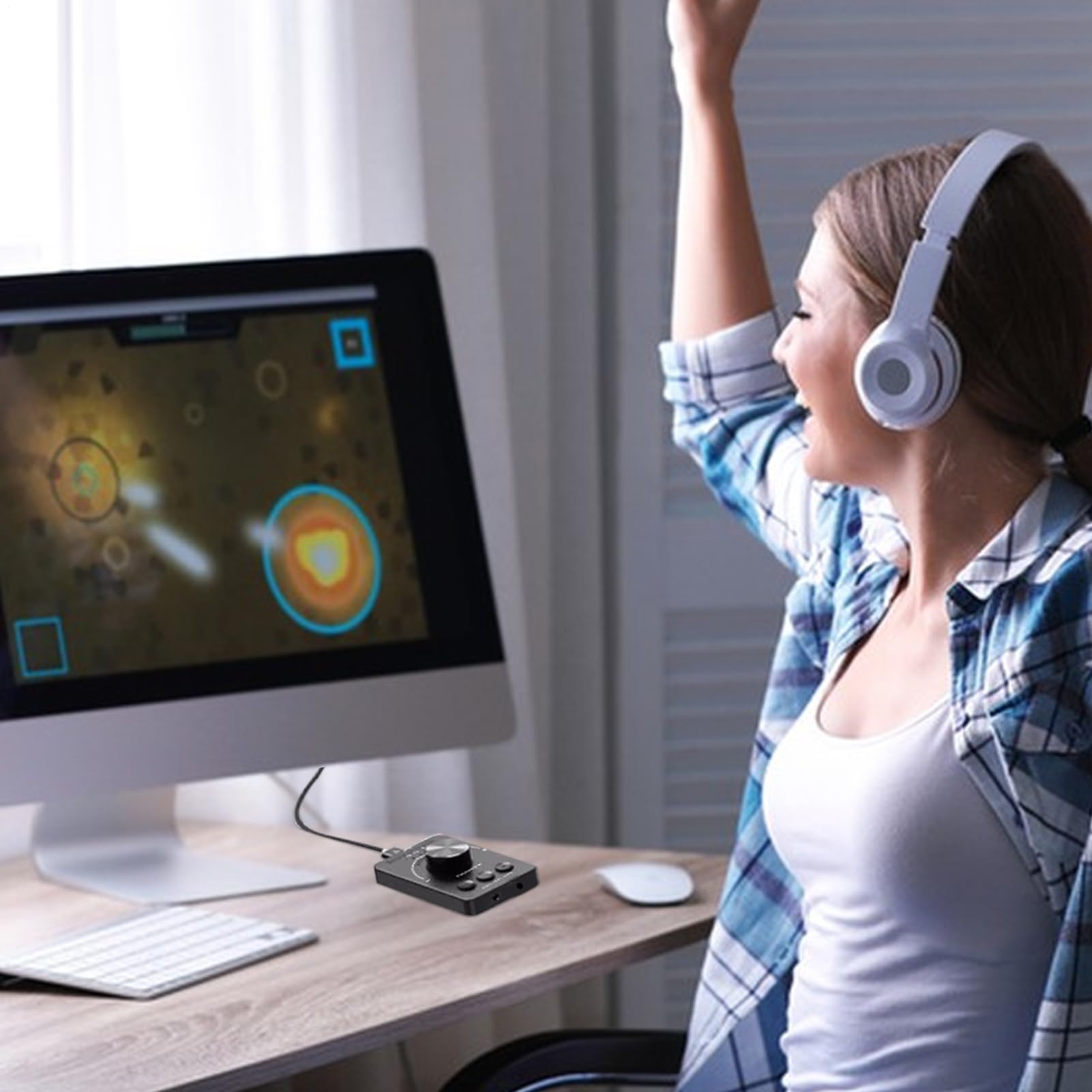 PC-Lautstärkeregler, Multimedia-Lautstärkeregler | USB-Multimedia-Lautstärkeregler | USB-Lautstärkeregler Mit Vier Rutschfesten Pads Für Zuhause, Internetcafé, Schule, Arbeitsbereich