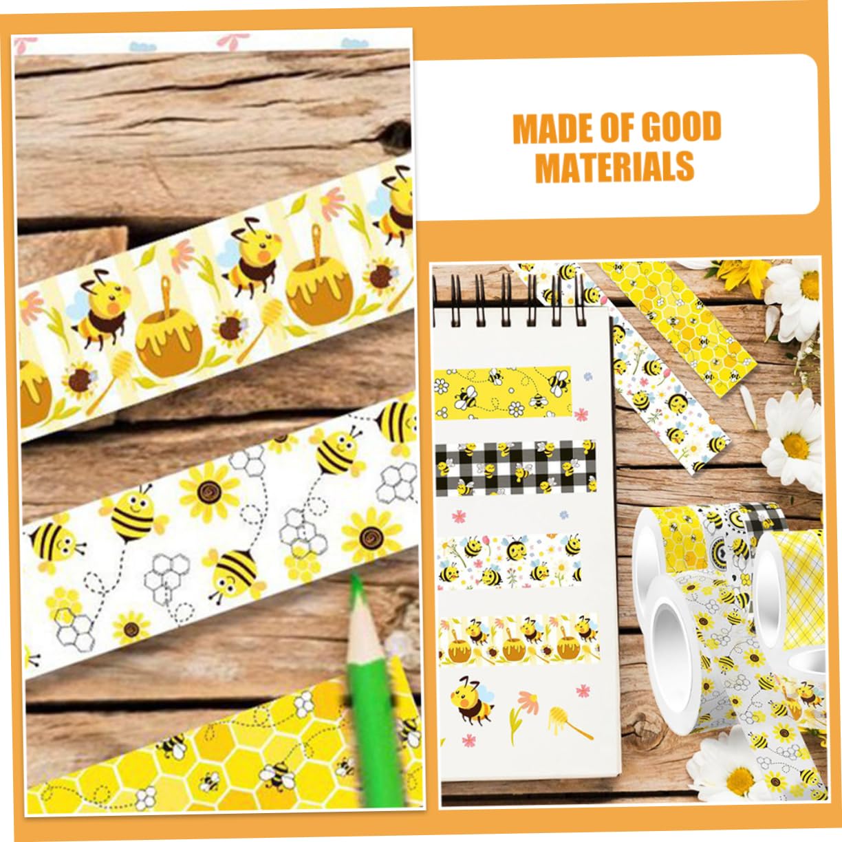 NUOBESTY 48rotoli Washi Tape Decorativo Stampa Api Nastro Adesivo Per Scrapbooking e Fai Da Te Set Stile Per Planner e