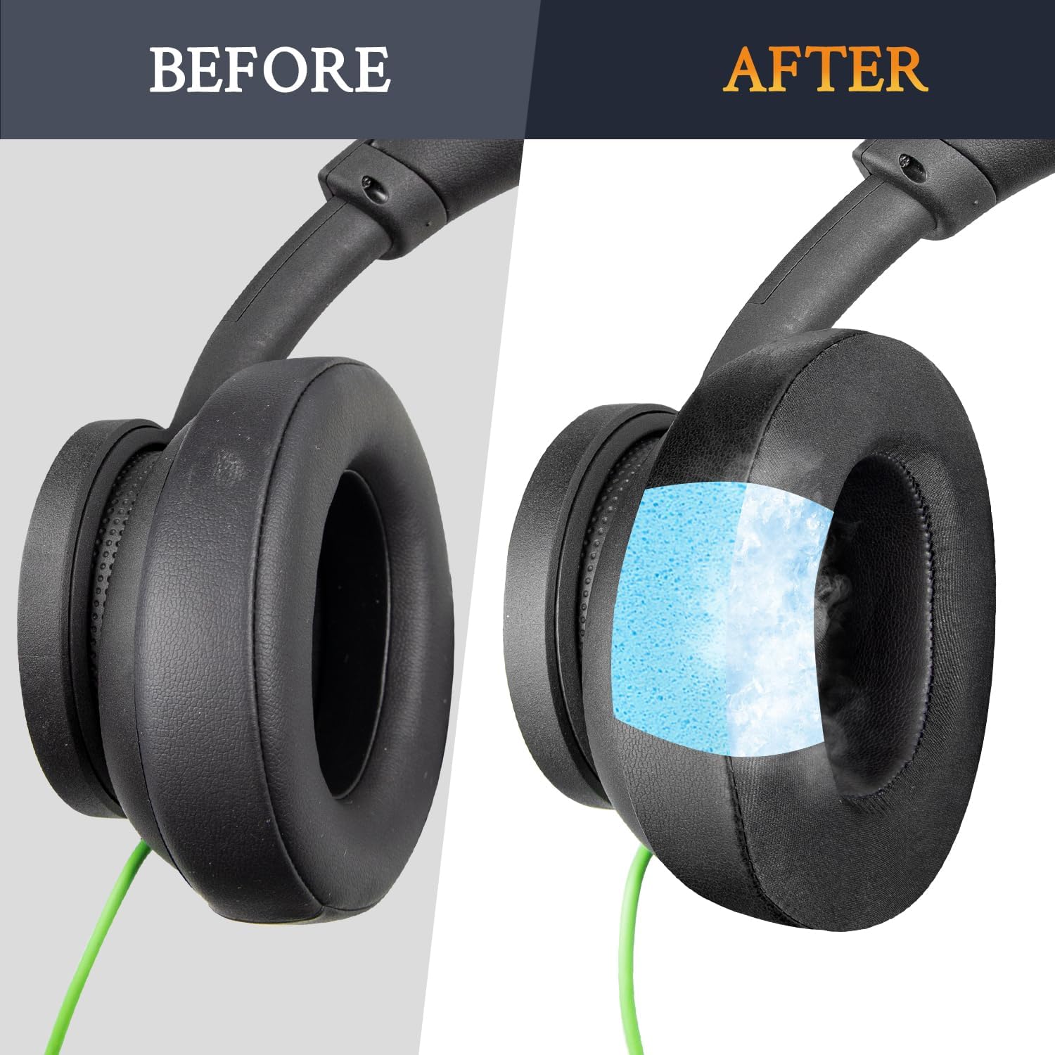 SOULWIT Cooling Gel Replacement Earpads for Microsoft Xbox Wireless (2024 Version)/Wired Headphone, Ear Pads Cushions for Xbox Stereo 20th Anniversary Special Edition Headset - Black