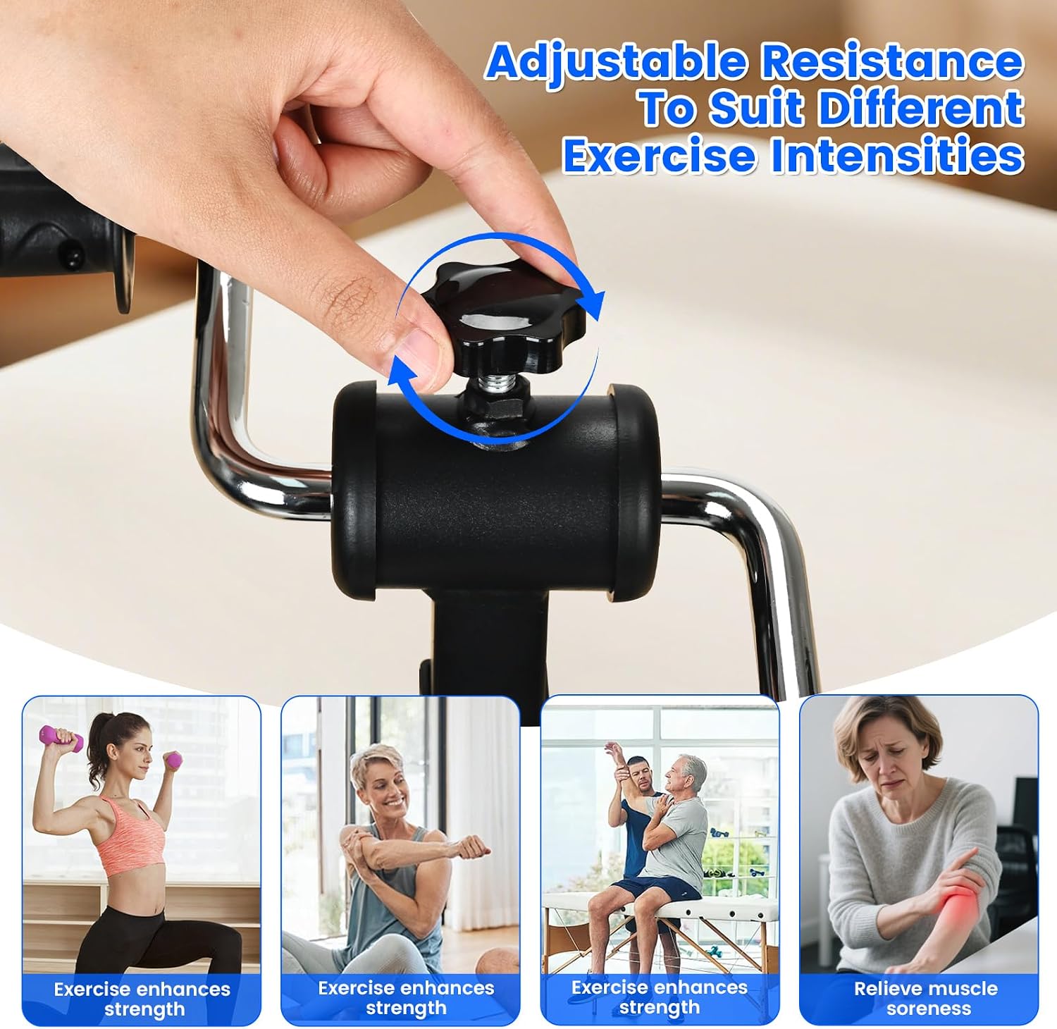 Arm Bike for Physical Therapy, Hand Bike Pedal Exerciser, Portable Arm Exercise Equipment for Arm and Shoulder Workout, Desktop Clamp Design, Suitable for Tabletops 0.4-1.95 in Thick
