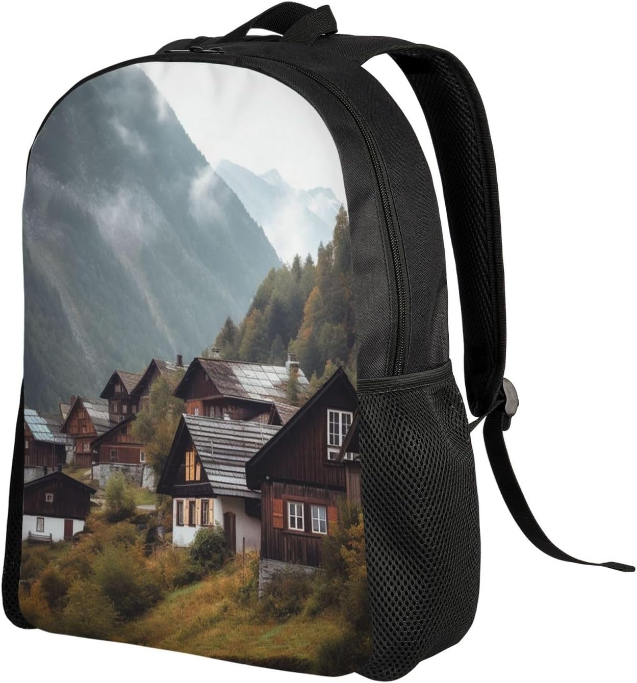 OUSIKA ヴィンテージハウス インマウンテンバックパック カジュアル トラベル デイパック 軽量 ラップトップバッグ ラップトッ