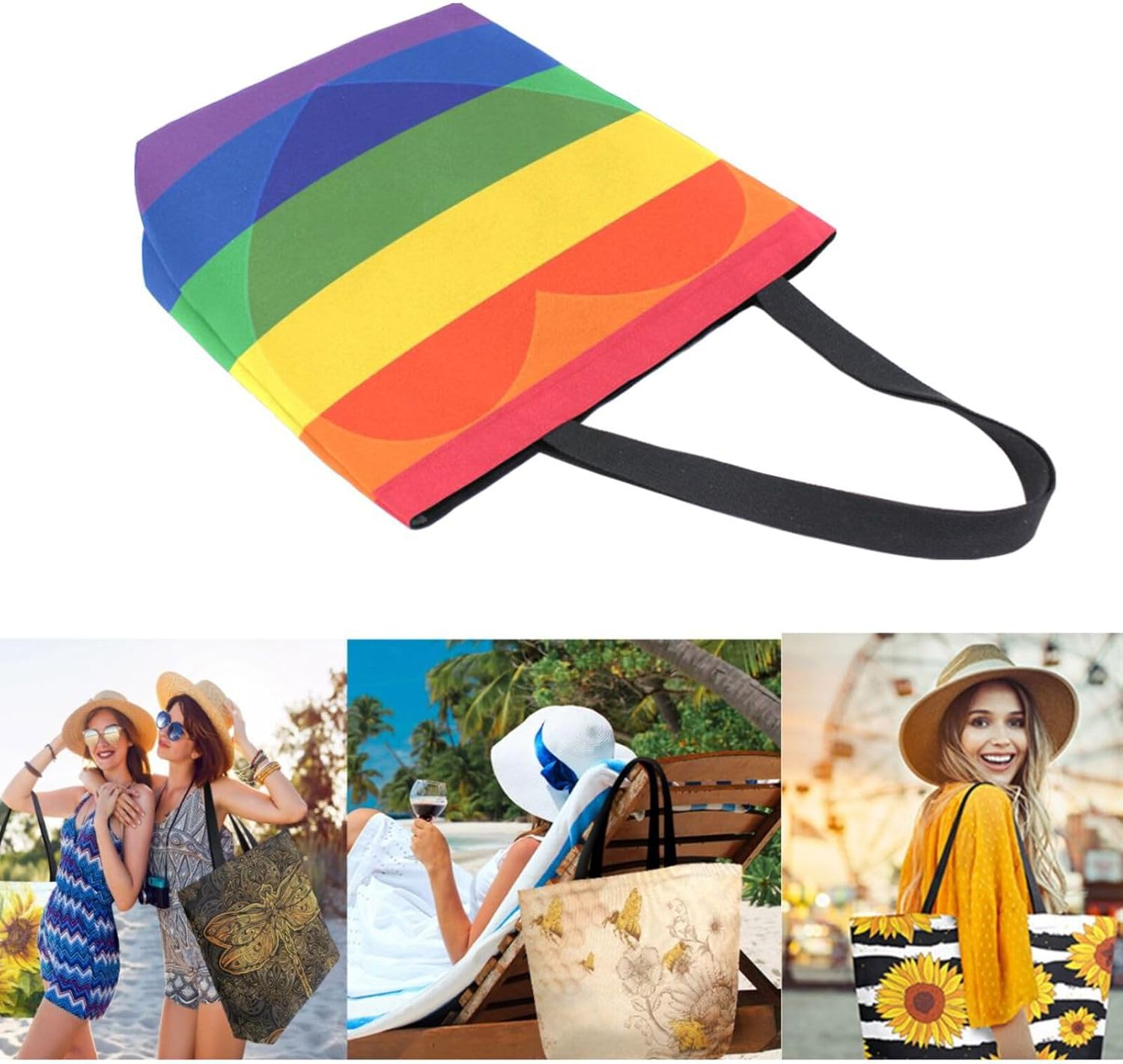 Chic Funny Cute Pattern Big Handle Extra Large Shoulder Tote Bag for Beach Travel Weekender Gym Grocery Shopping - Image 6