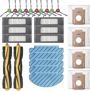 Accessories Kit for Ecovacs Deebot obot Vacuum Cleaner Replacement Main/Side Brushes and Filters Dust Bag Mop Cloth Parts ...
