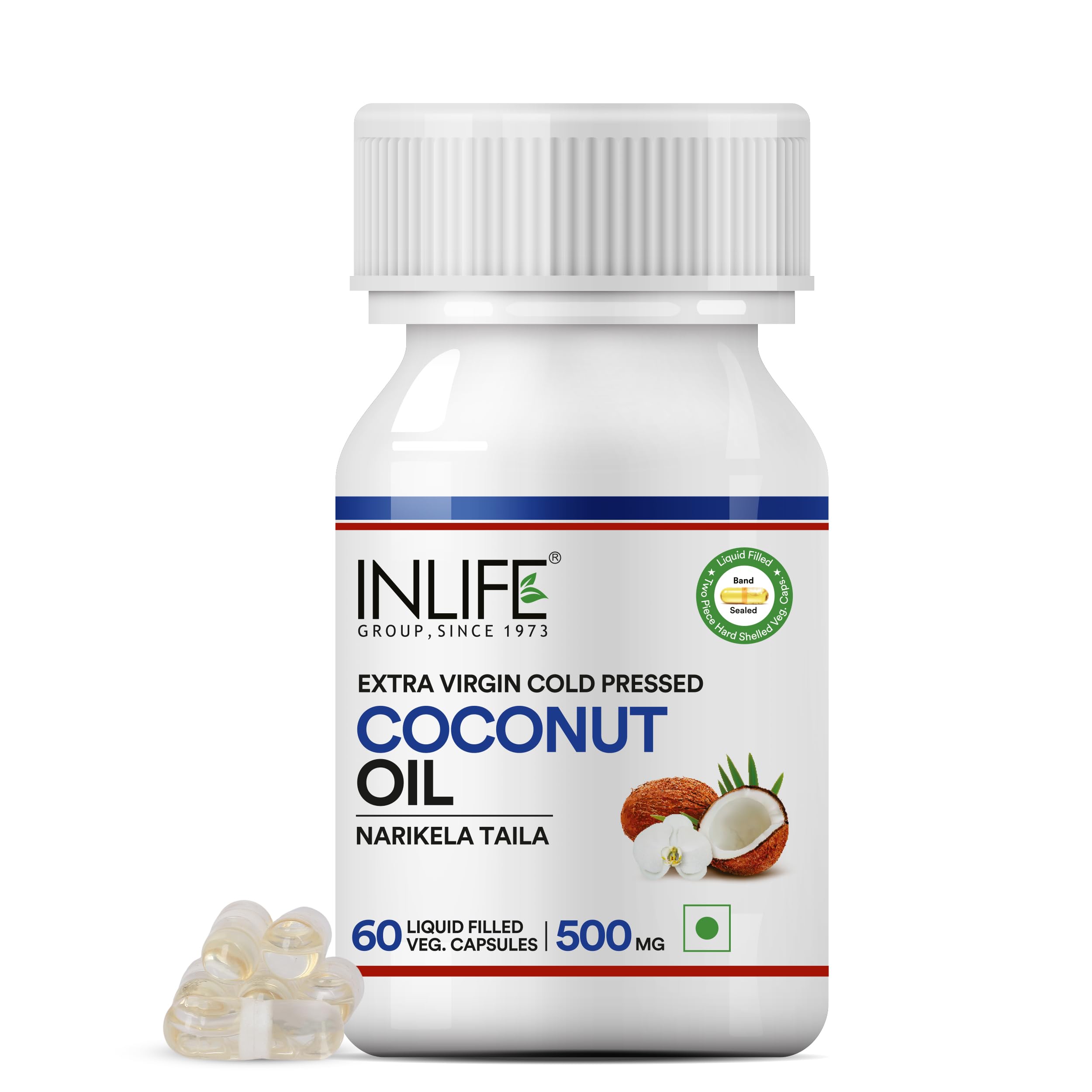 Inlife Coconut Oil Supplement 500 mg - 60 Vegetarian Capsules (B00N5UL3M6) Amazon Price History, Amazon Price Tracker