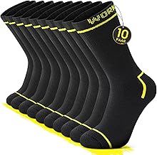 FALARY 10 Pairs of Men's Work Socks Cotton Functional Socks Inner Terry Work Socks Hiking Socks