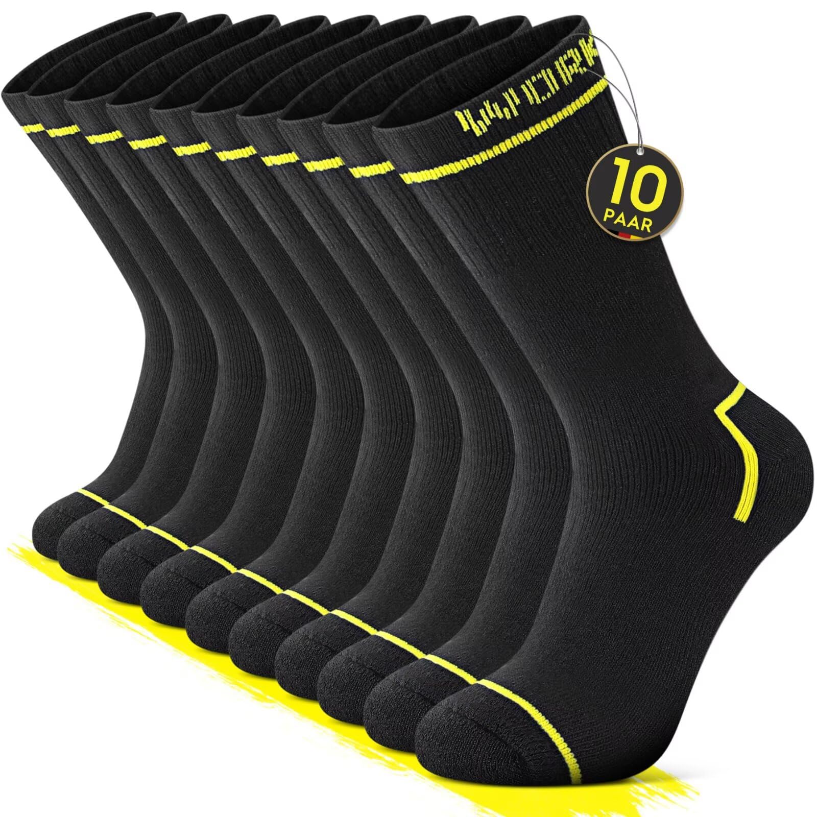 FALARY 10 Paar Arbeitssocken Herren Socken Baumwolle Funktionssocken Innenfrottee Work Socks Wandersocken