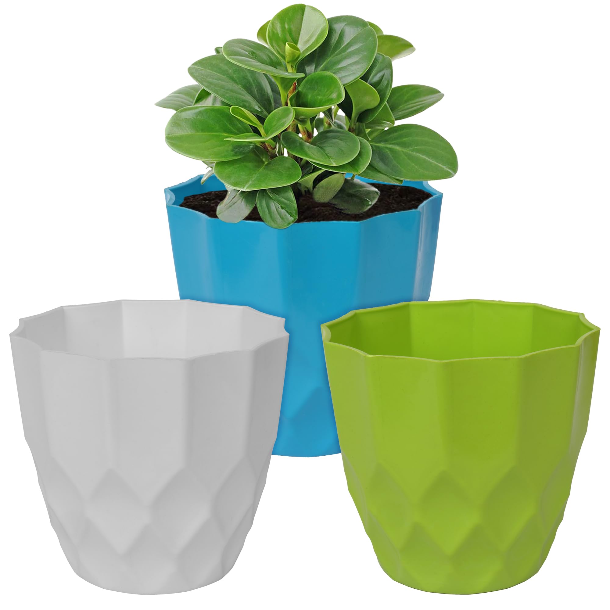 Kuber Industries Flower Pot | Flower Planter Pots for Indoor | Flower Pots for Outdoor | Pot for Garden & Balcony Flowering | Flower Plants Pot | Barfi Flower Pot | 6 Inch | Pack of 3 | Multi (B0CKNBZZZD) Amazon Price History, Amazon Price Tracker