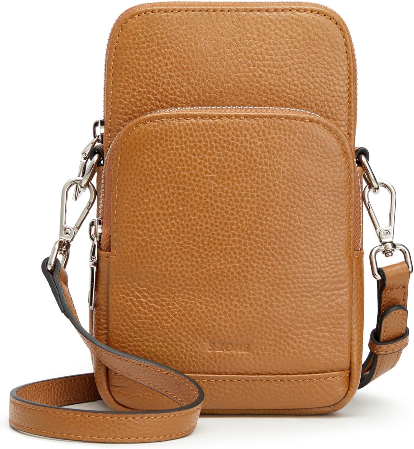 S-ZONE Leather Crossbody Bags for Women RFID Blocking Purses with Card Slots Small Phone Purse Travel Wallet