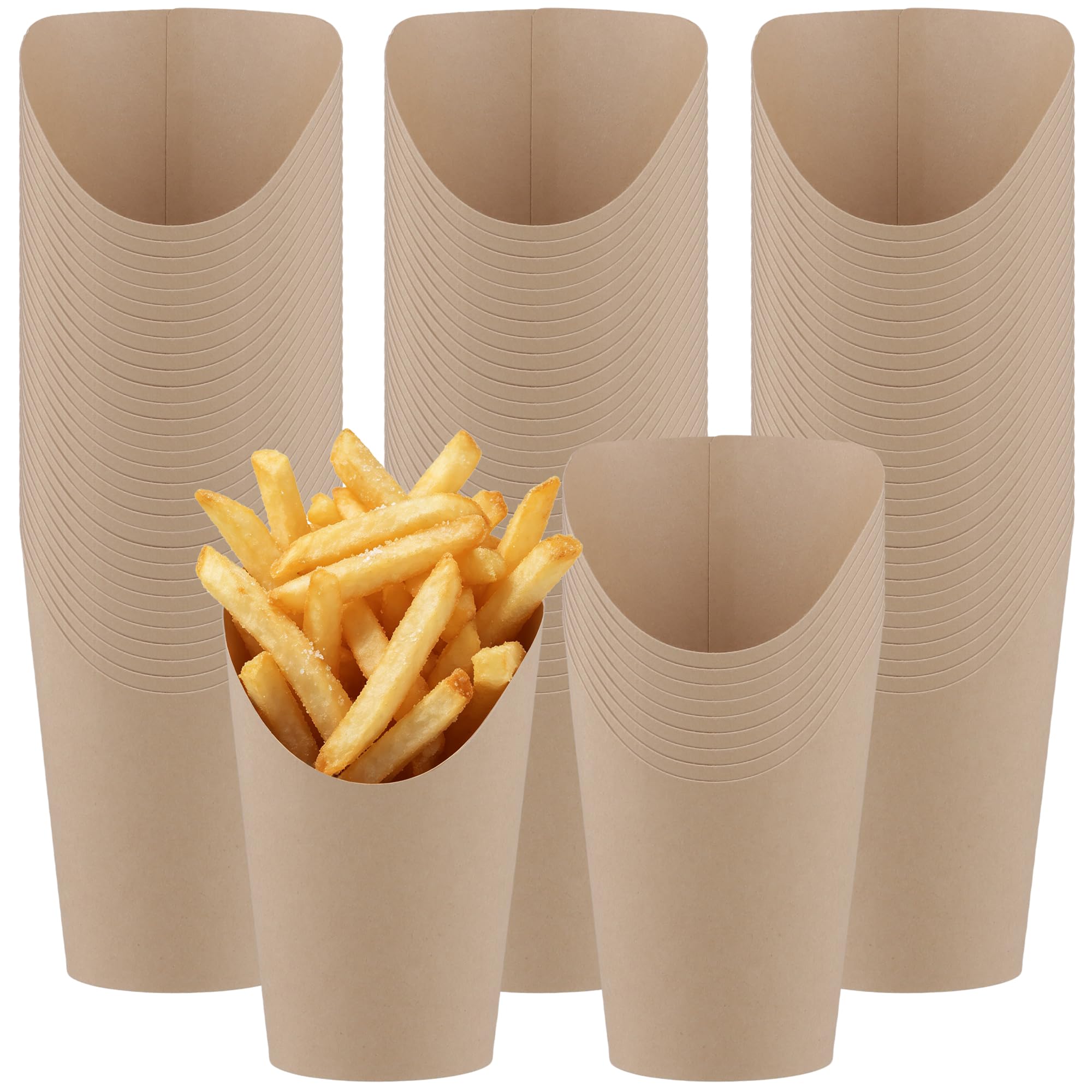 DAKFOOK 200 PCS 12oz French Fries Holder,Brown Kraft Paper Charcuterie Cups โ image 1