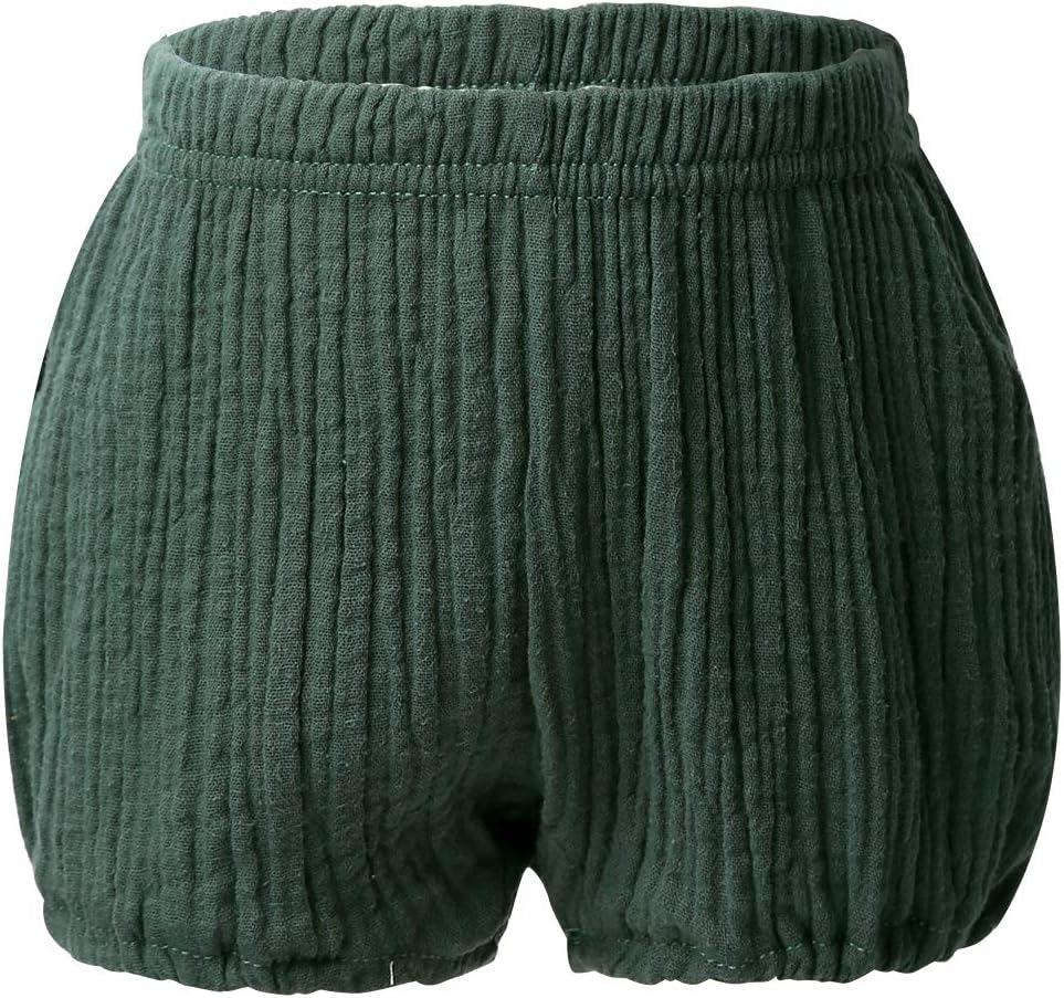 Freebily Infant Baby Boys Girls Soft Cotton Linen Summer Bloomer Shorts Ruffle Loose Shorts Pants Diaper Cover Underwear