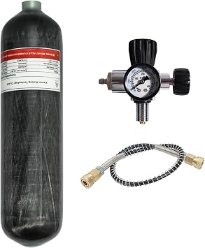 TUDIVING 4500Psi Carbon Fiber Scuba TankNOT DOT 3L 183Cu in 3000CC High Pressure Composite Cylinder,Diving Tank for Snorkeling Water Sports