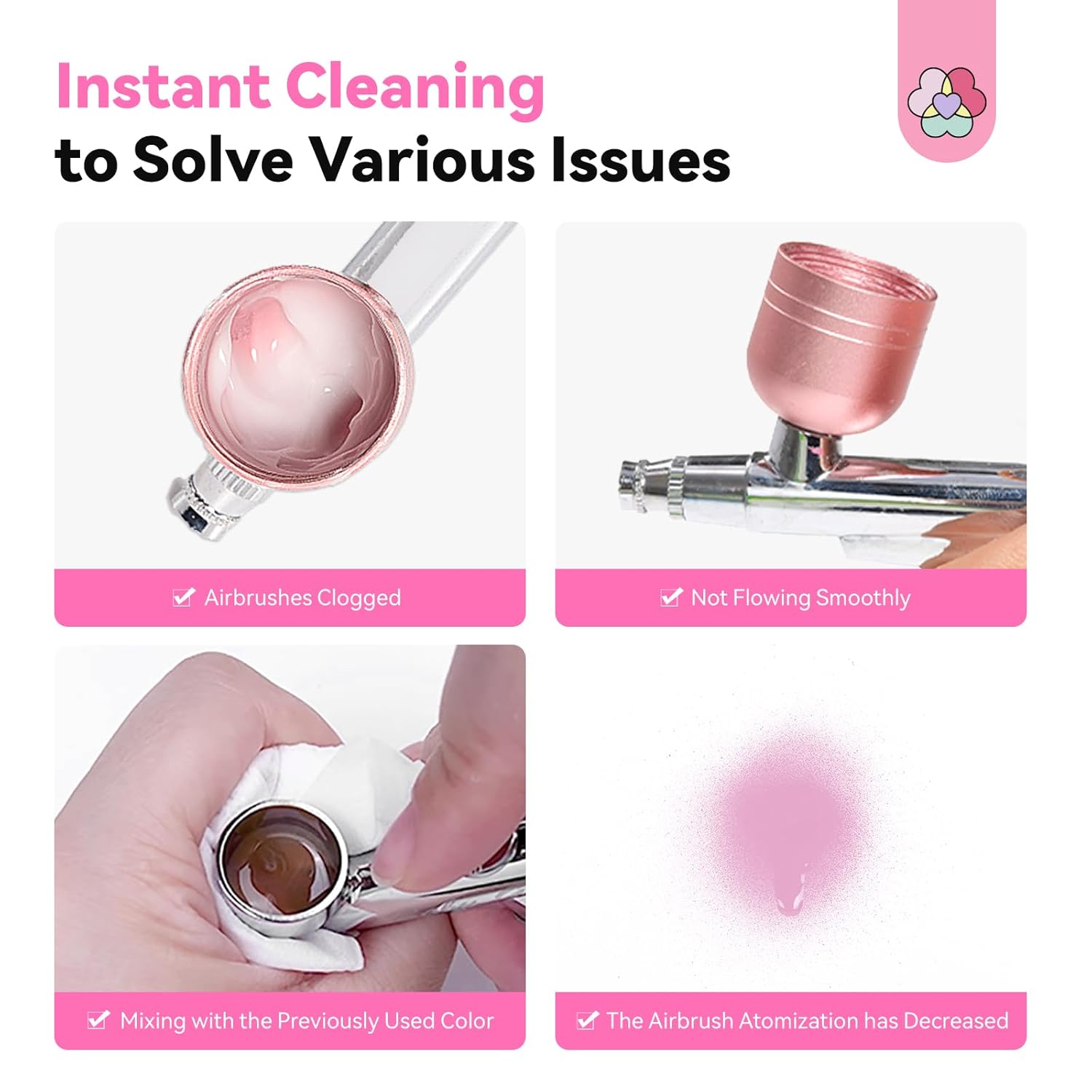 SAVILAND Airbrush Gel Nail Polish & Airbrush Cleaner Instant Cleaning