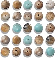 Vista 34 de 100 cuentas de hematita negra lisa natural de 0.236 pulgadas (0.236 in), cuentas redondas sueltas de piedra para fabricación de joyas con cordón