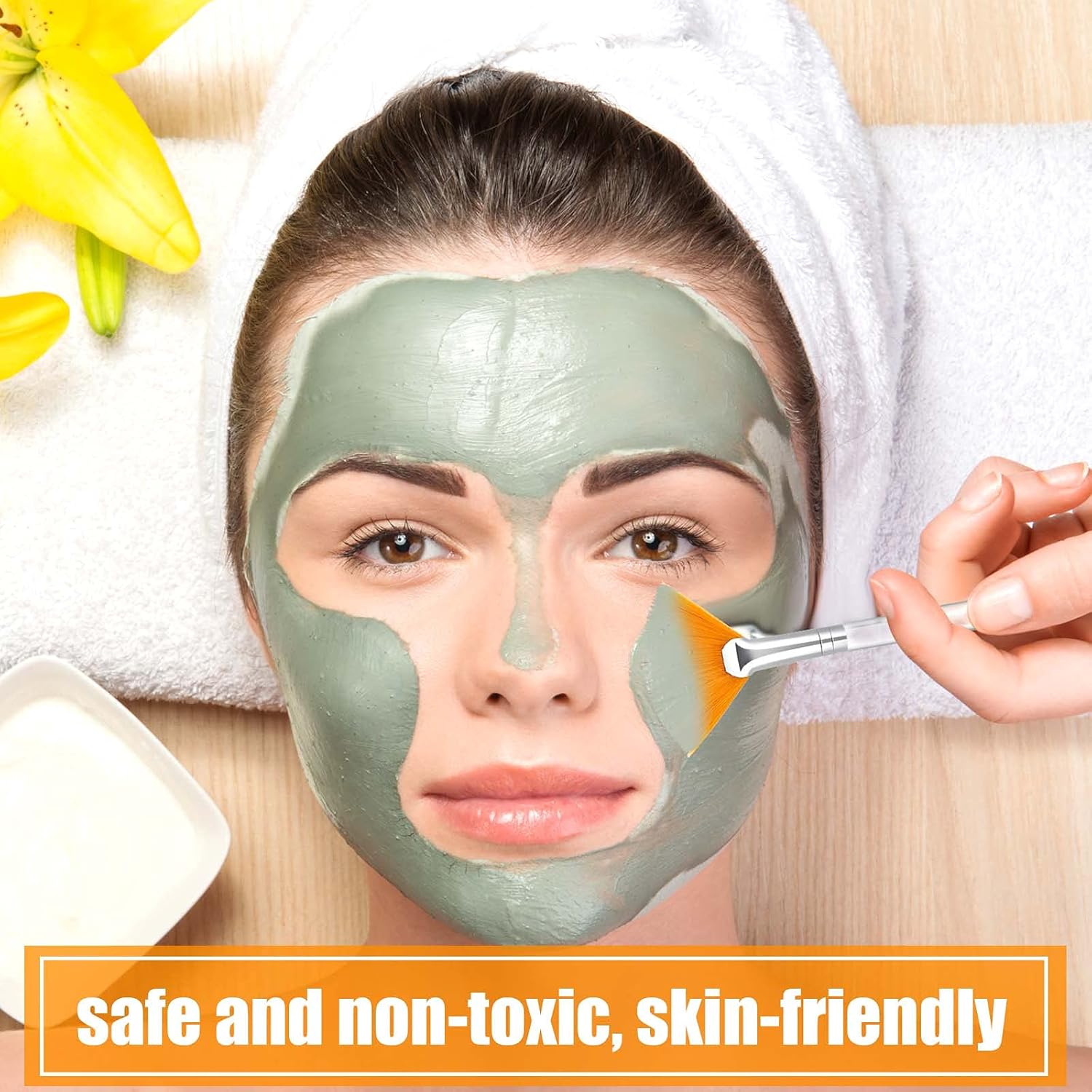 14 Pieces Fan Brushes Facial Applicator Brush Soft Fan Brushes Acid Applicator Brush Cosmetic Makeup Applicator Tools for Mud Cream (Yellow) : Beauty & Personal Care