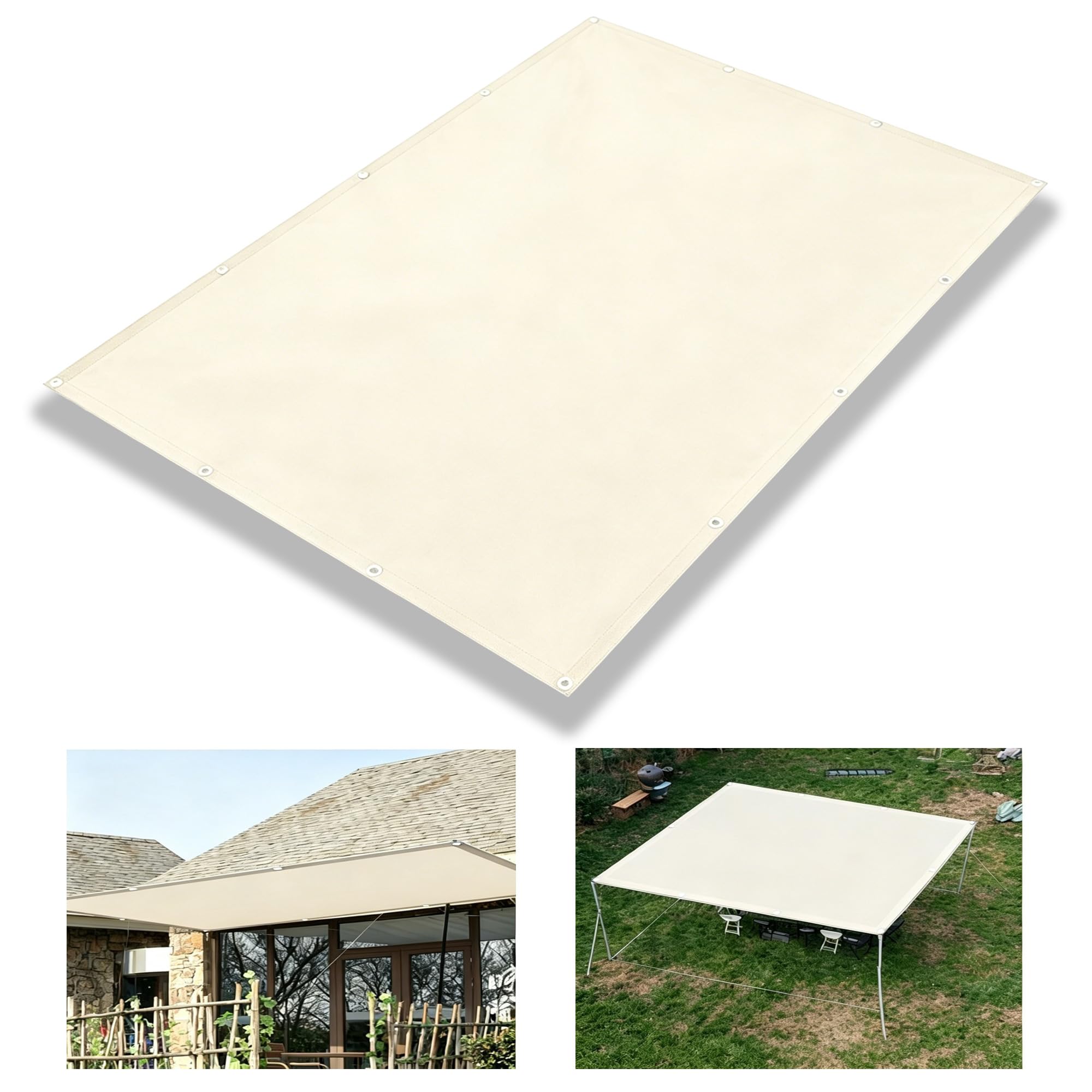 Prostokątny żagiel przeciwsłoneczny 1,2 x 4,8 m, wodoodporny żagiel przeciwsłoneczny, 480 x 120 cm, ochrona przed promieniowaniem UV, żagiel do ogrodu, na balkon, taras do łez