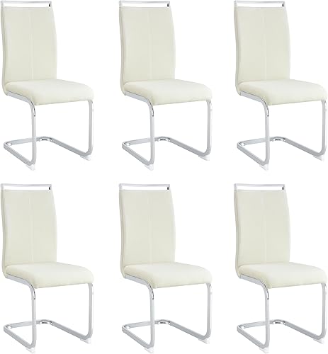 Miniatura 53 de Baysitone Juego de 4 sillas de comedor modernas, sillas laterales para cocina, con respaldo alto acolchado de piel sintética, para habitación, Gris