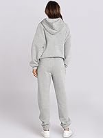 Vista 3 de ANRABESS Conjunto de 2 piezas para mujer, sudadera con capucha de gran tamaño, pantalones deportivos Y2K, ropa de otoño