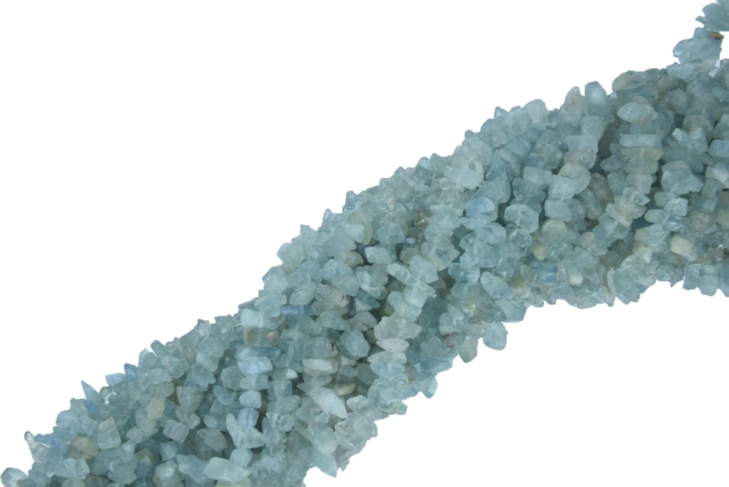 Acquamarine Beads Natural Stone Gemstone Chips Loose Beads for Jewelry Making, 1 Strands Each of 36" Length