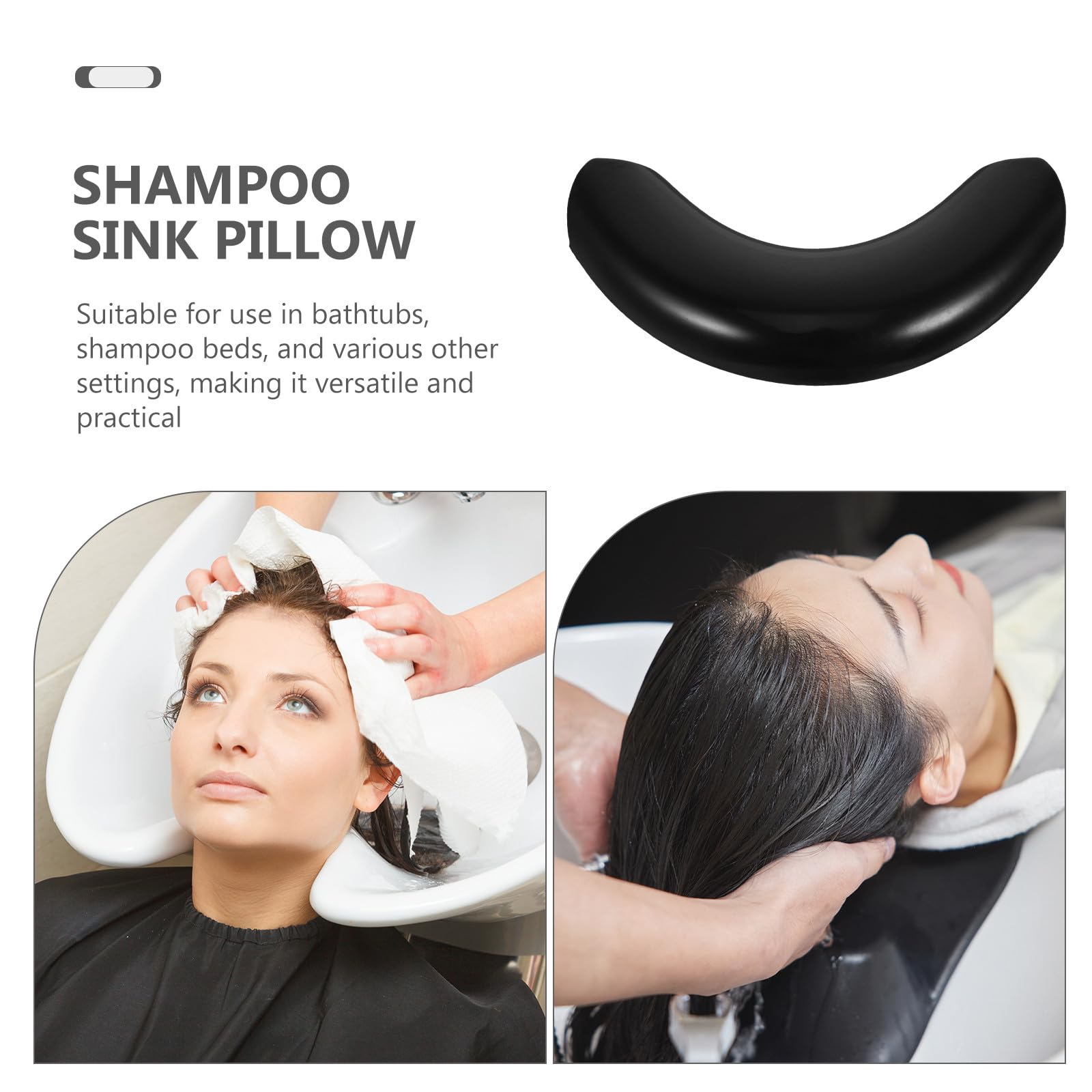 Almohada para Lavar el Cabello de Silicona Suave Diseño Curvo y Comodidad Multifuncional para Uso en Bañeras y Lavabos de Peluquería