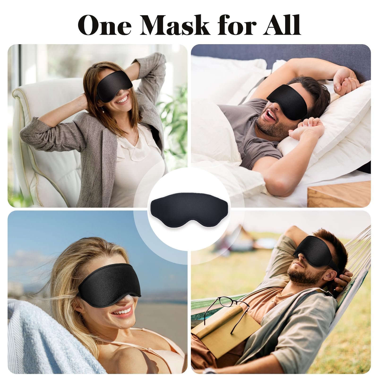 Fygrip 3D Eye Mask Sleep Mask for Men & Women, Black — Amazon image 8