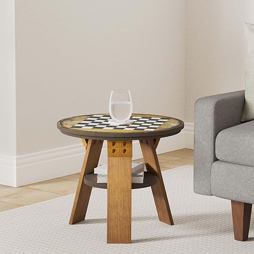 Miniatura 2 de Mesa auxiliar de ajedrez para decoración de sala de estar, mesa auxiliar pequeña