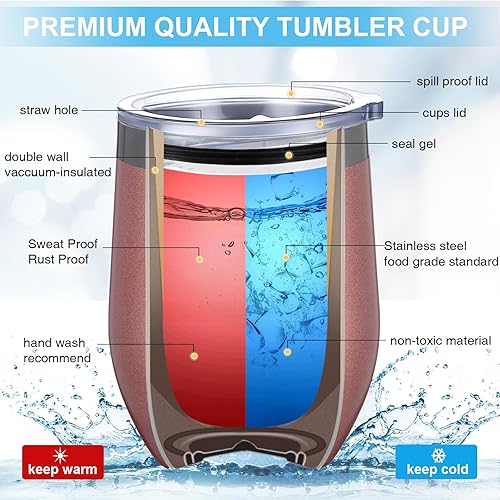 Miniatura 10 de Regalos de agradecimiento para empleados, vaso de vino de 12 onzas, regalo de agradecimiento para empleados, mujeres y hombres, vaso de vino de