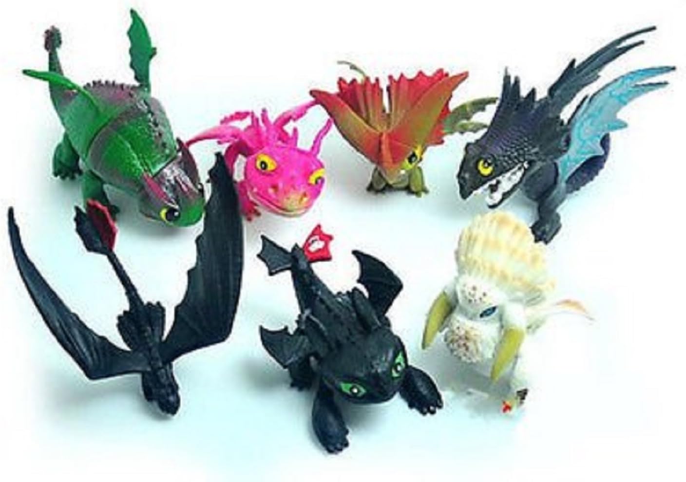 Max Fun Set of 7 Pcs How to Train Your Dragon Night Fury Toothless Action Figures Child Toys Cake Toppers