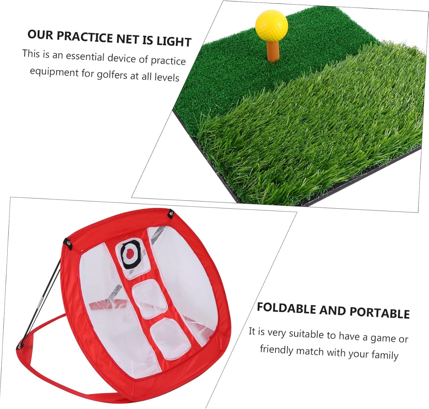 YARNOW Portable and Indoor Mat Hitting Practice Outdoor Mini Frame Nylon Training Net with Foldable Stable to Short-Range Accuracy Golf for Golfers