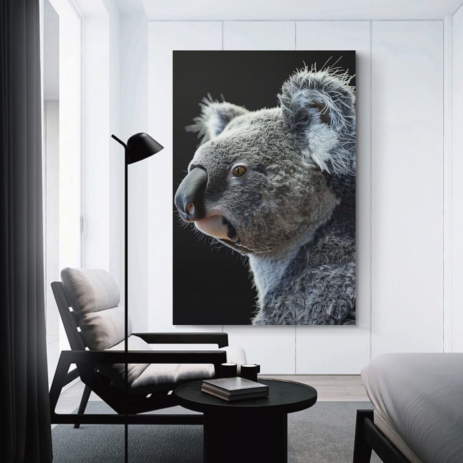 Junmoney Koala Canvas Wall Picture 24x36inch(60x90cm), for Living Spaces, Bedrooms Or Relaxed Rooms, Modern Wall Decor for Cosy Interiors